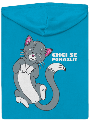 Chci se pomazlit dámská mikina na zip Blue Atol