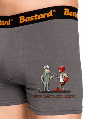 Bez kávy ani ránu boxerky Gray Melange