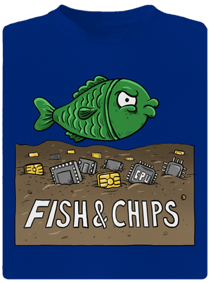 Fish and IT chips pánské sportovní tričko Royal Blue Mal