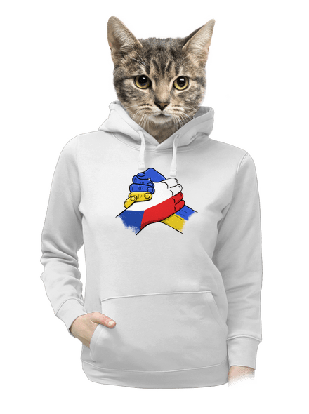 Ukrajina - Podpora dámská mikina klokanka White