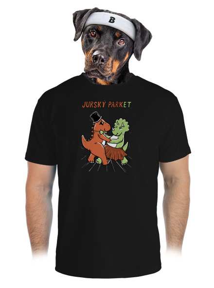 Jurský parket pánské sportovní tričko Black