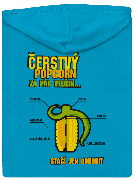 Čerstvý popcorn dámská mikina na zip Blue Atol