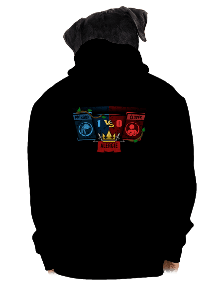Příroda vs. člověk pánská mikina na zip Black