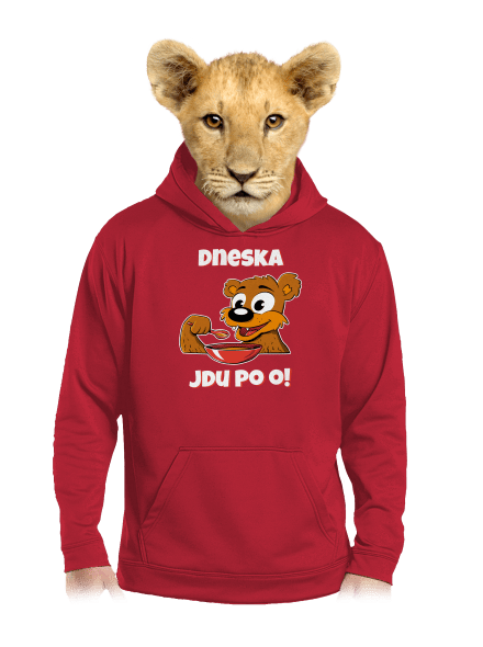 Dneska jdu po o dětská mikina klokanka Fire Red