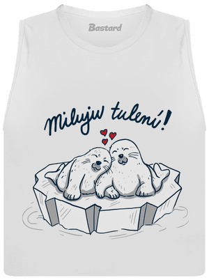 Miluju tulení dámské tílko volné White