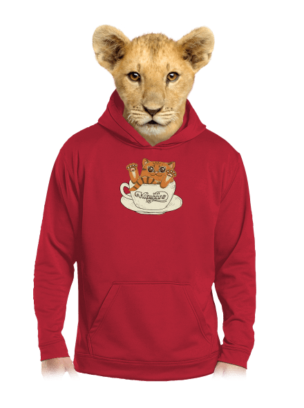 Kapučičíno dětská mikina klokanka Fire Red