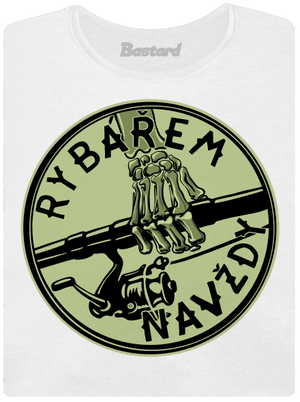 Rybářem navždy  dámské tričko s lemem White
