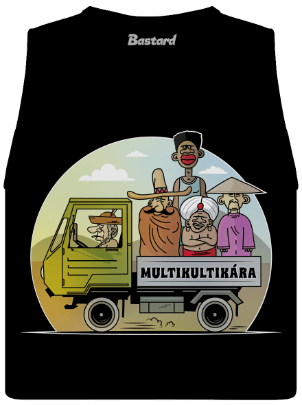 Multikultikára dámské tílko volné Black
