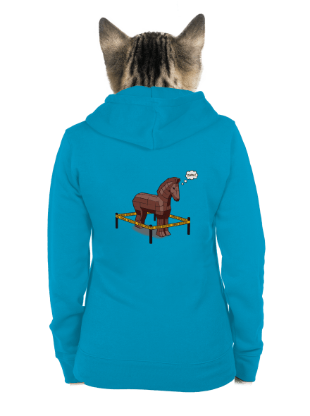 Trojský kůň dámská mikina na zip Blue Atol