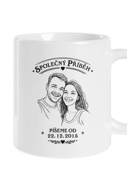 Společný příběh z vlastní fotky klasický hrnek White