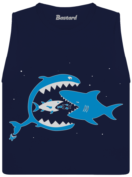 Rybky dámské tílko volné Navy