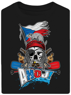 Ahoj unisex tričko oversized Black