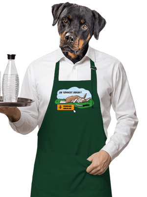 Stahování králíka zástěra Bottle Green