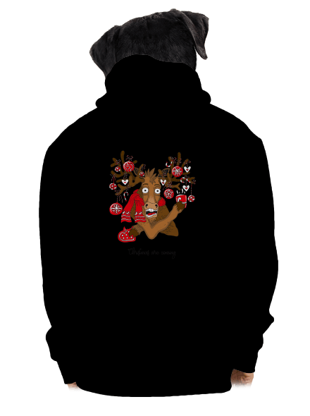 Vánoční sob pánská mikina na zip Black