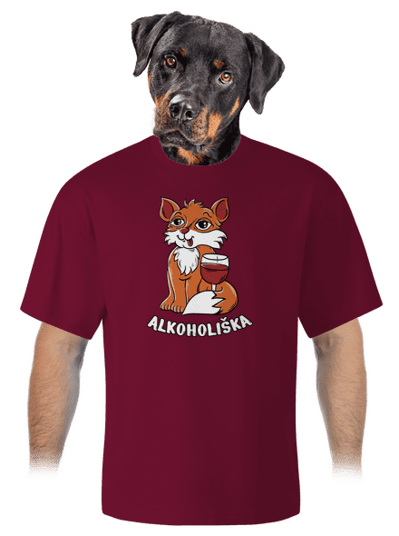 Vínová Alkoholiška unisex tričko oversized Garnet