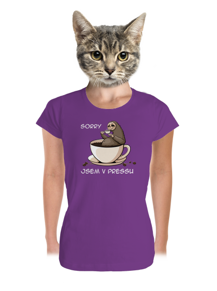 V pressu dámské tričko premium Purple