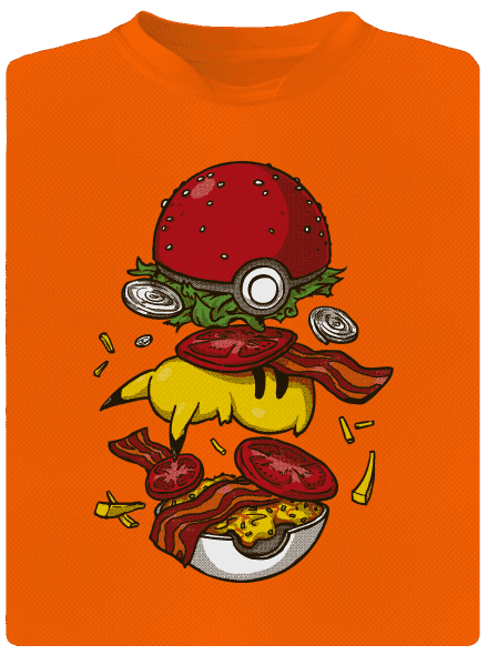 Pokémon burger dětské sportovní tričko Neon Orange