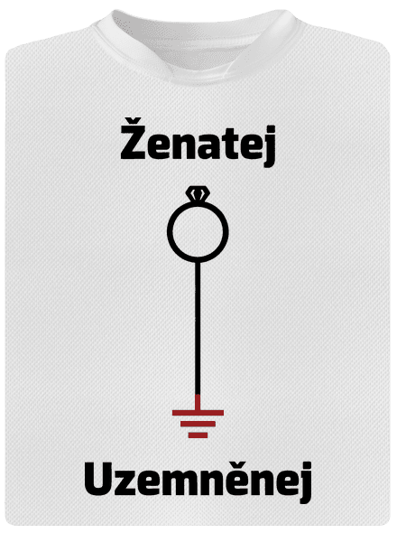Ženatej a uzemněnej pánské sportovní tričko White