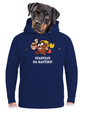 Startuju na kafíčku unisex mikina premium Navy