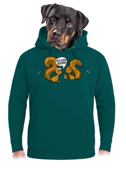 Alergická veverka unisex mikina premium Emerald Green