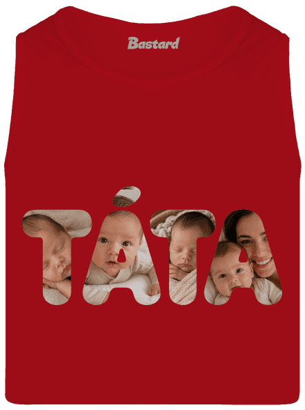 Nápis táta z vlastních fotek pánské tílko Red