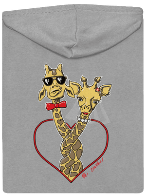 Žirafy ve svazku pánská mikina na zip Light Melange