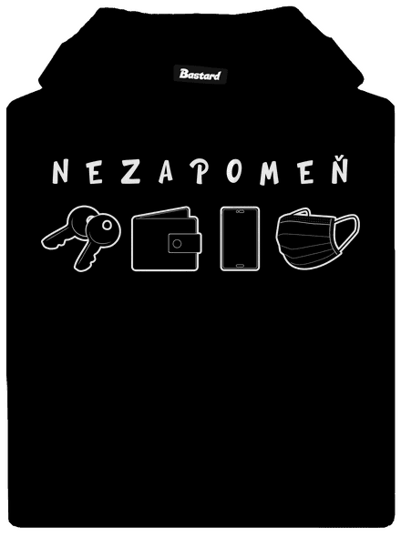 Nezapomeň pánská mikina klokanka Black