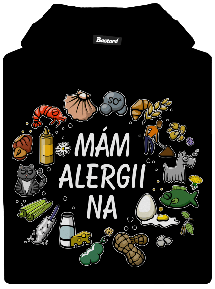 Mám alergii na... + fix dětská mikina klokanka Black