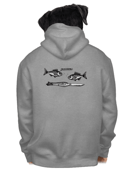 Vostrá rybička pánská mikina na zip Light Melange