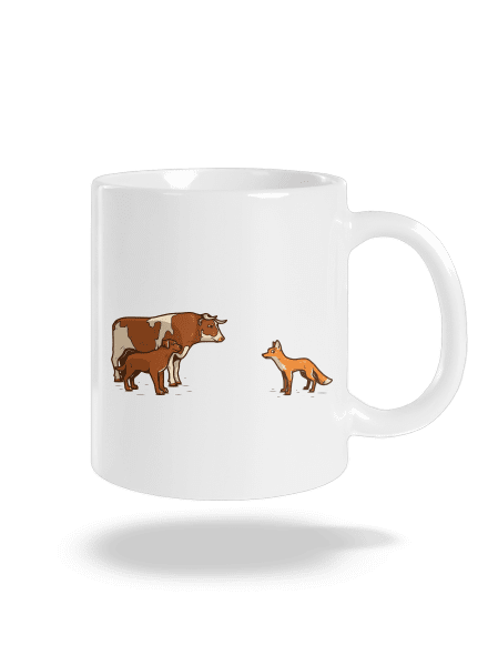 Vůl, pes a vulpes klasický hrnek White