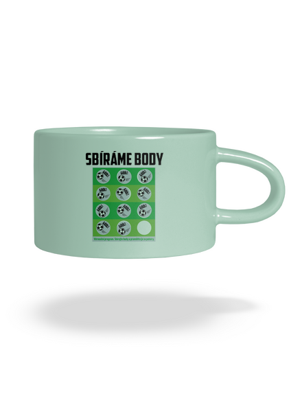 Sbíráme body - fotbal hrnek makronka Mint Macaron