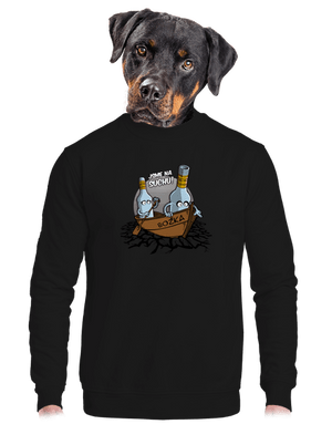 Na suchu unisex mikina bez kapuce Black