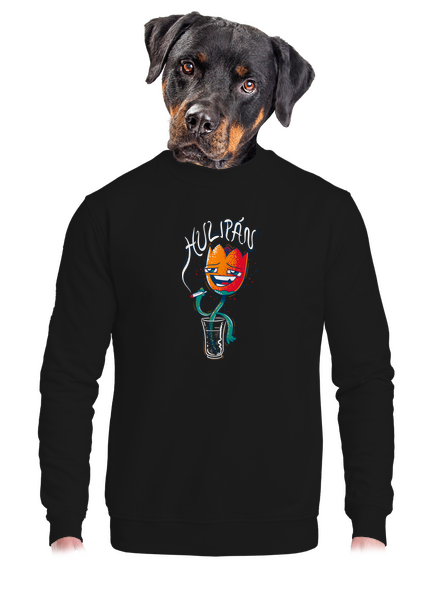 Hulipán unisex mikina bez kapuce Black