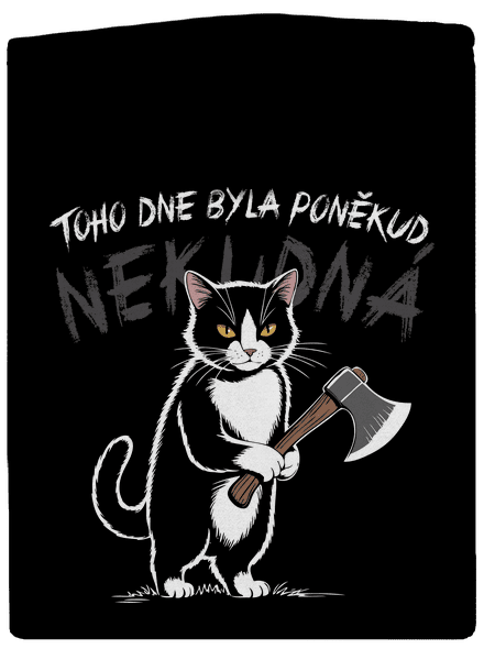 Neklidná kočka pánská mikina na zip Black