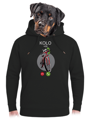 Kolo volá unisex mikina premium Dark Black