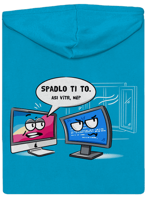 Mac vs. Windows dámská mikina na zip Blue Atol