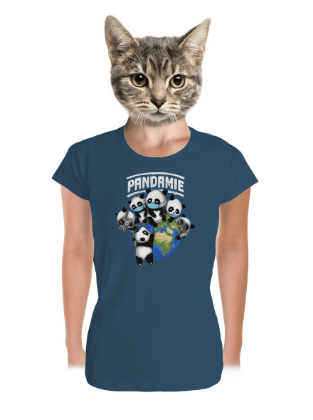 Pandamie dámské tričko premium Petrol Blue