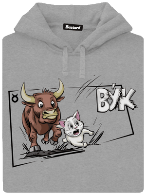 Kočičí horoskop: Býk pánská mikina klokanka Light Melange