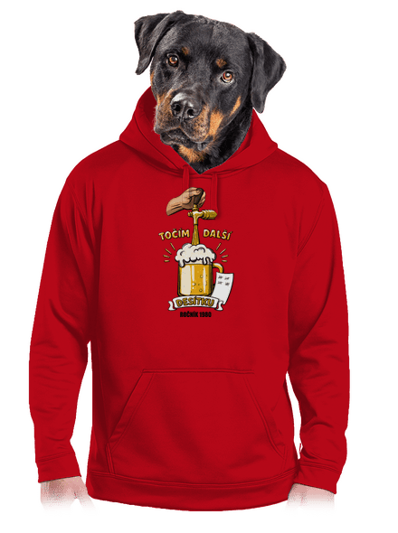 Točím další desítku pánská mikina klokanka Red