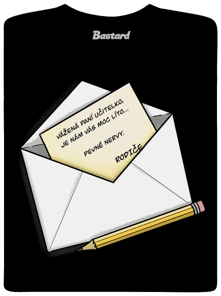 Dopis učitelce pánské dlouhý rukáv Black