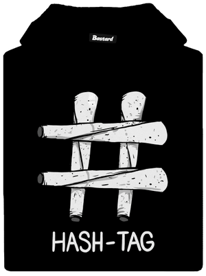 Hash tag pánská mikina klokanka Black