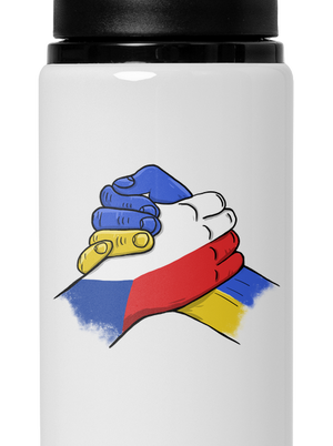 Ukrajina - Podpora lahev na vodu White