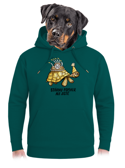 Stárnu pomalu unisex mikina premium Emerald Green