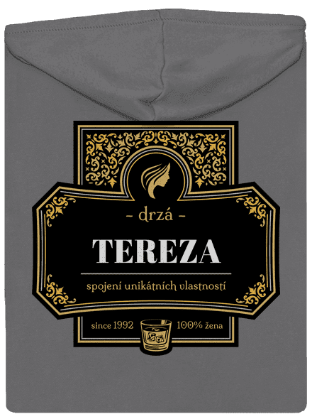 Alkoholová etiketa dámská mikina na zip Steel Gray