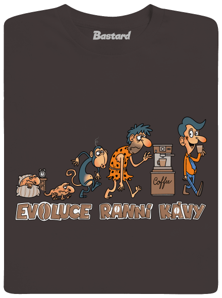 Evoluce ranní kávy pánské dlouhý rukáv Bear Brown