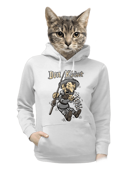 Don Kýchot dámská mikina klokanka White