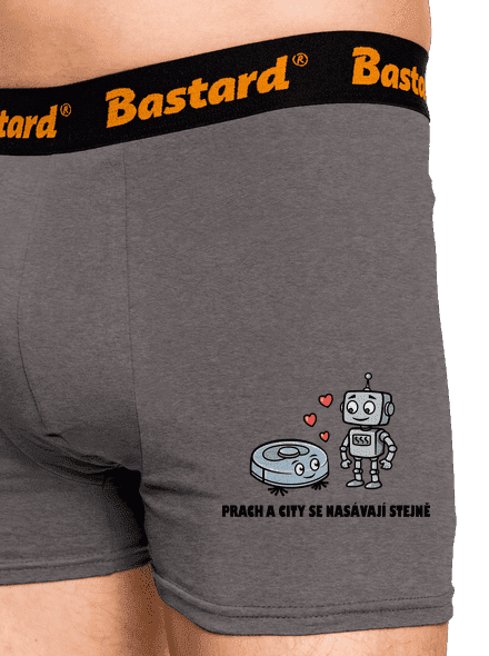Láska mezi roboty boxerky Gray Melange