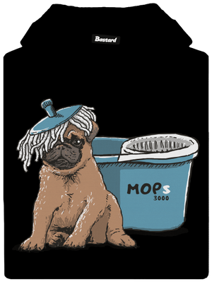 Mops pánská mikina klokanka Black