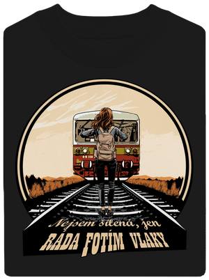 Fotím vlaky unisex mikina bez kapuce Black