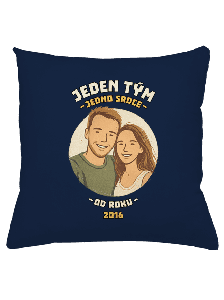 Jeden tým z vlastní fotky polštář Dark Navy